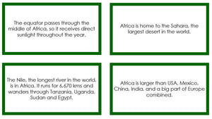 Africa Fun Fact Cards - Montessori Print Shop continent study