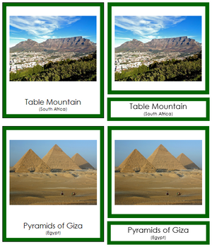 African Landmarks (color-coded) - Montessori Print Shop