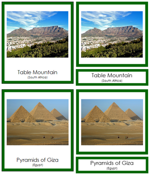 Landmarks of Africa 3-Part Cards - Montessori Print Shop Continent Studies