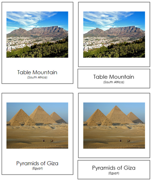 African landmarks - Montessori Print Shop continent cards
