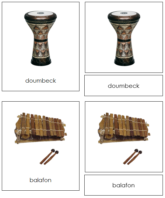 African Musical Instruments - Montessori geography cards