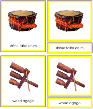 Musical Instruments of Asia 3-Part Cards - Montessori Print Shop Continent Studies