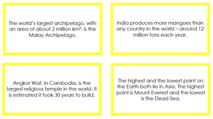 Printable Asia Fun Fact Cards - Montessori Print Shop
