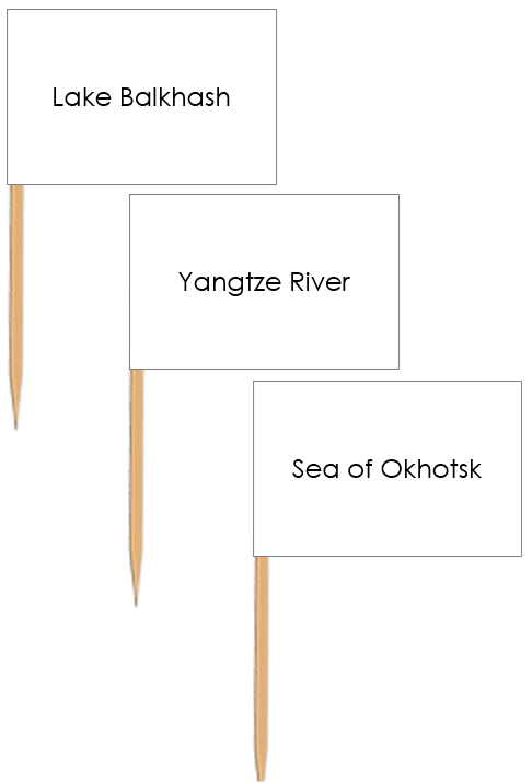 Asian Waterways: Pin Flags - Montessori Print Shop geography materials