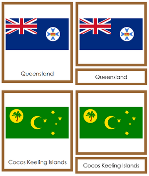 Flags of Australia/Oceania 3-Part Cards - Montessori Print Shop continent study