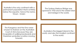 Printable Australia Fun Fact Cards - Montessori Print Shop