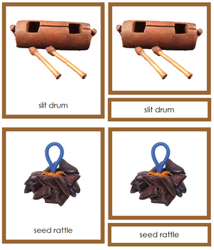 Musical Instruments of Australia/Oceania 3-Part Cards - Montessori Print Shop continent study