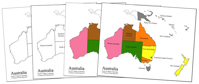 Australia Control Maps and Masters - Montessori Print Shop