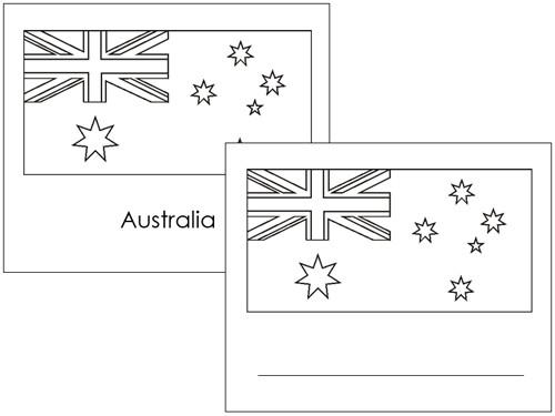 Australian Flags: Outlines - Montessori geography materials