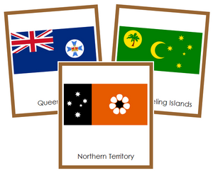 Australian Flags - Montessori geography cards