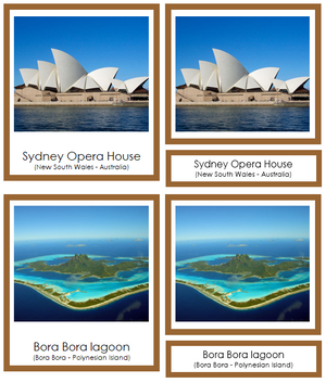 Landmarks of Australia/Oceania 3-Part Cards - Montessori Print Shop continent study