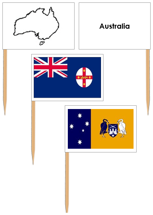 Flags of Australia: Pin Flags - Montessori Print Shop geography materials