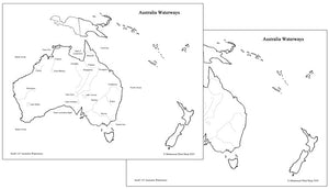 Australian Waterways Map - Montessori Print Shop geography materials
