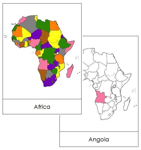 Africa Flash Cards - Montessori geography cards