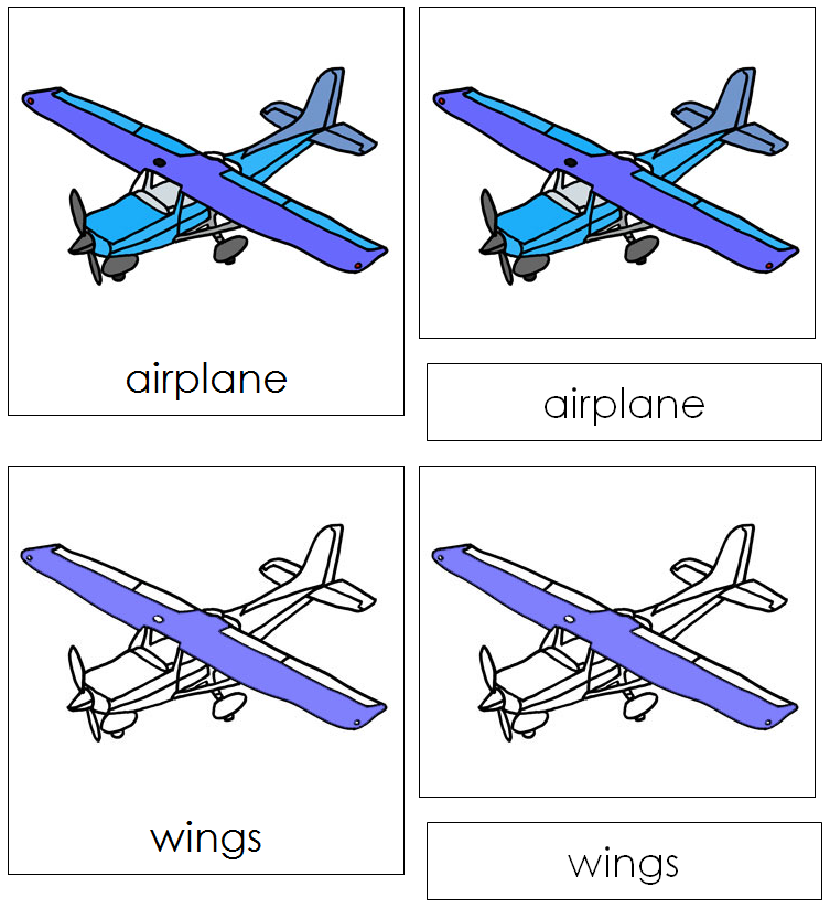 Airplane Nomenclature Cards - Montessori Print Shop