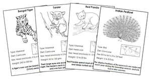 Animals of Asia Information Cards Blackline Master Bundle - Montessori Print Shop