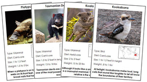 Animals of Australia/Oceania - Montessori zoology cards