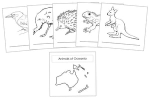Animals of the Continents Blackline Masters - Montessori Print Shop Geography