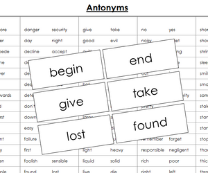 Antonyms Matching Cards - Montessori Print Shop Grammar lessons