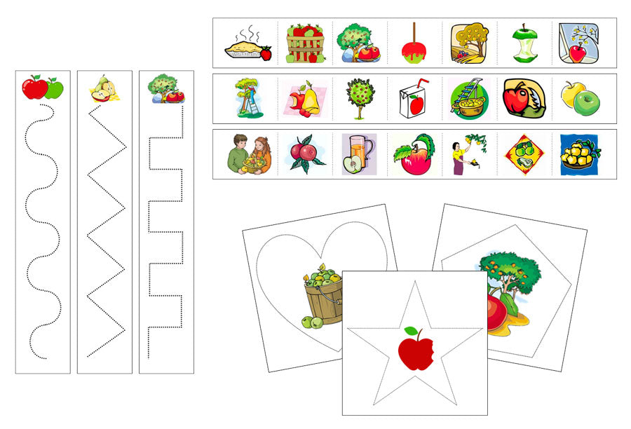 Apples Cutting Work - Preschool Activity by Montessori Print Shop