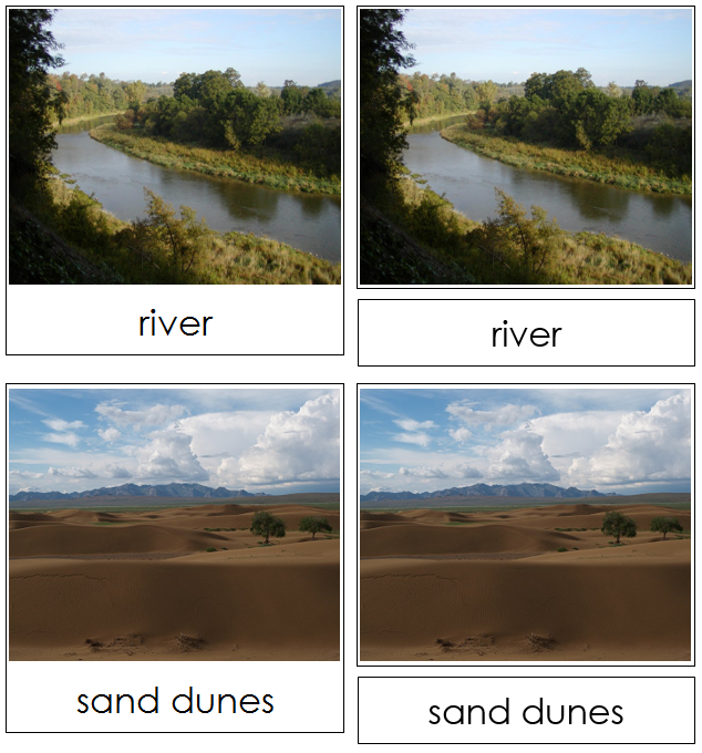 Aquatic & Land Feature Cards Set 1 - Montessori geographycards