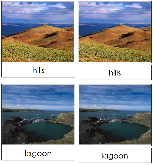 Aquatic & Land Feature Cards Set 2 - Montessori geography cards
