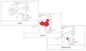 Asia Flashcards - Montessori Print Shop continent study