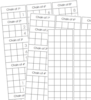 Chain Notes Example Elementary Montessori Bead Chain Notation Paper - Montessori Digital Download ...