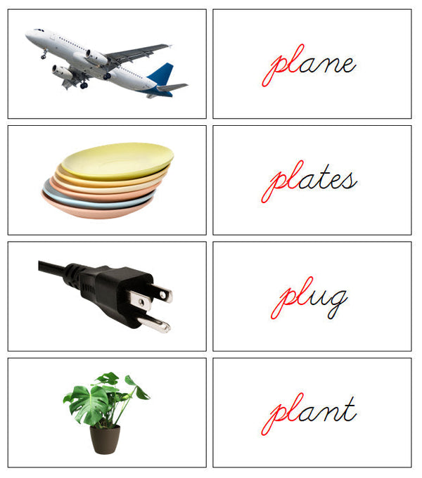 Blends & Digraphs Set 1 (photos) CURSIVE - Montessori Print Shop ...
