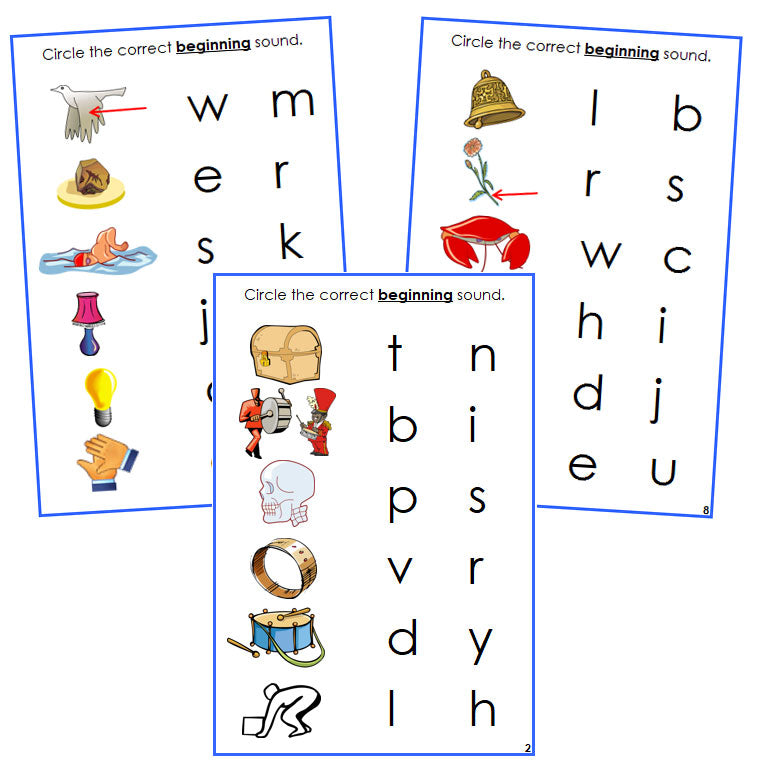 Blue Initial Sound Choice Cards - Montessori language cards - Montessori Print Shop