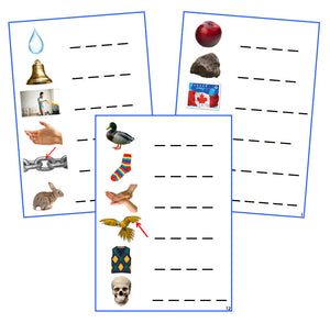Blue Spelling Cards (photos) - Montessori Print Shop phonetic language program