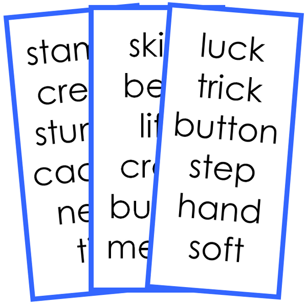 Blue Word Lists - Montessori Print Shop Digital Download