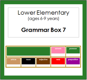 Grammar Box #7 - Adverbs - elementary montessori grammar materials