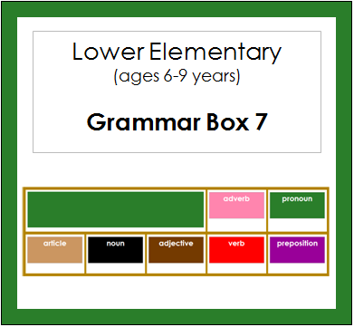 Grammar Box #7 - Adverbs - elementary montessori grammar materials
