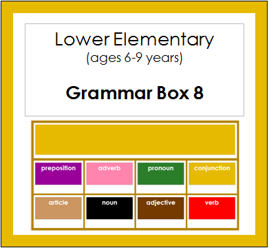 Grammar Box #8 - Conjunctions - elementary montessori grammar materials