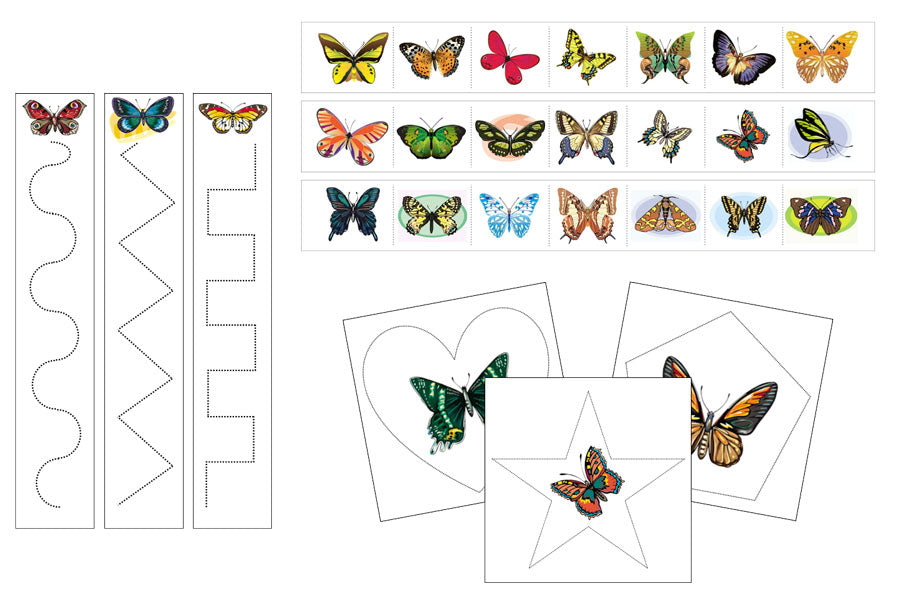 Butterflies Cutting Work - Preschool Activity by Montessori Print Shop