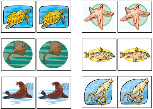 By The Sea Match-Up & Memory Game - Montessori Print Shop