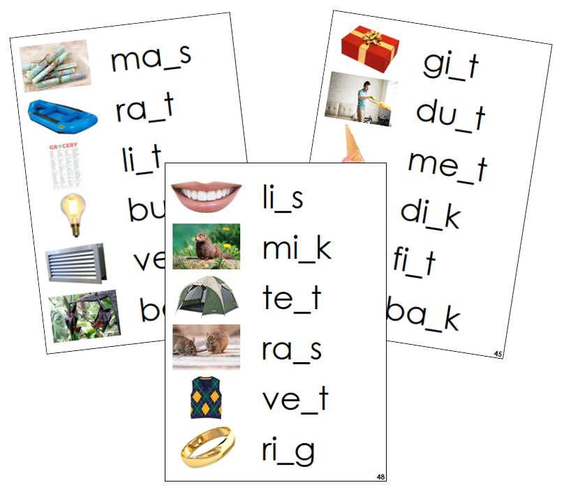 Step 2: CVCC Missing Consonant Cards (photos) - Montessori Print Shop