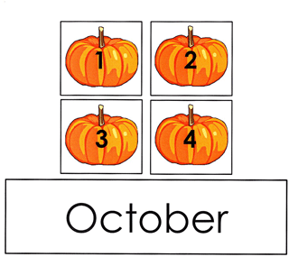 October Calendar Tags - Montessori Print Shop