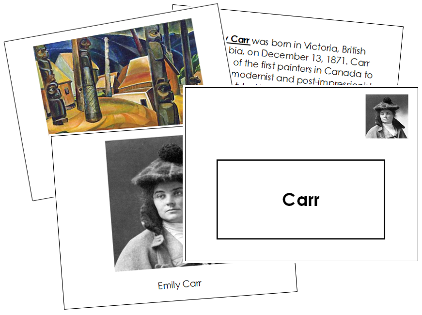 Emily Carr Art Book - montessori art cards