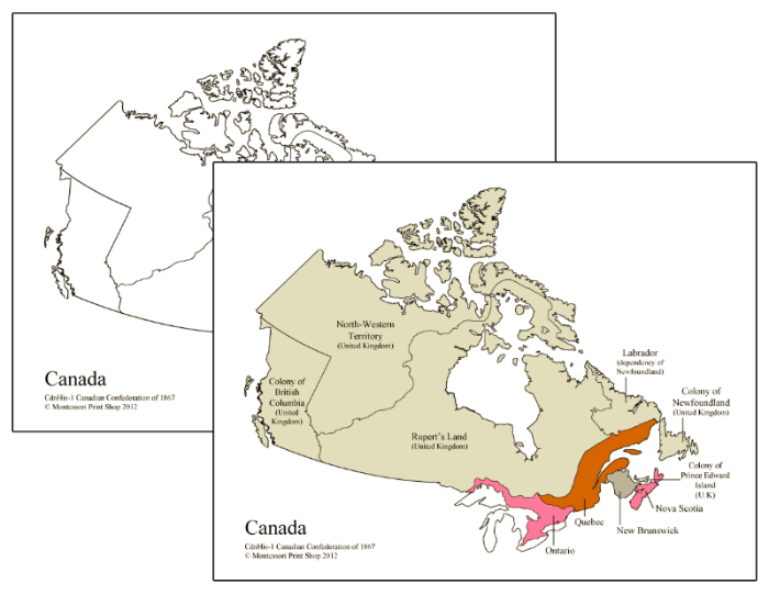 Canadian Confederation of 1867 Maps - Montessori Print Shop