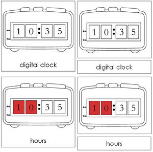 Clock Nomenclature 3-Part Cards - Montessori Print Shop