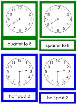 Montessori 3-Part Clock Cards - Montessori Print Shop