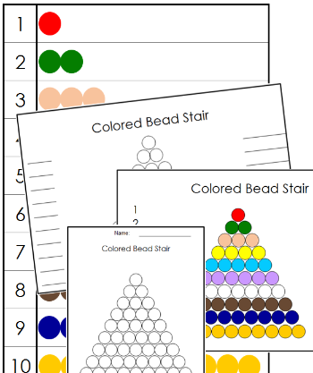 Colored Bead Control Chart & Masters - Montessori math