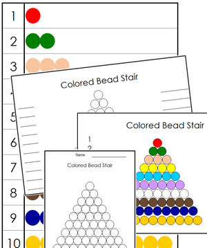 Montessori Colored Bead Stair Outlines - Montessori Print Shop
