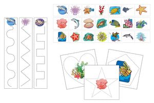 Coral Reef Cutting Work - Montessori Print Shop Preschool Scissor Practice