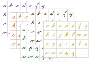 Montessori Alphabet Letters (cursive) - Set 2 - Montessori Print Shop
