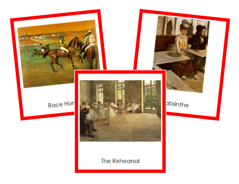 Edgar Degas Art Cards (borders) - montessori art materials