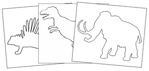 dinosaur cutting and pin punching - Montessori Print Shop preschool pin poke