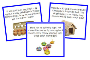 Division Word Problems (color) - Montessori Print Shop